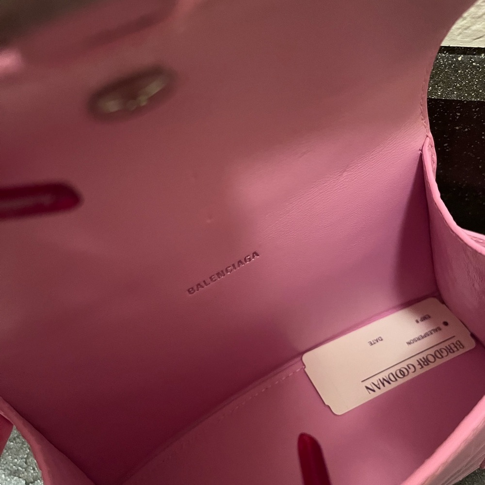 Balenciaga XS pink hourglass croc embossed bag - Picture 4 of 4